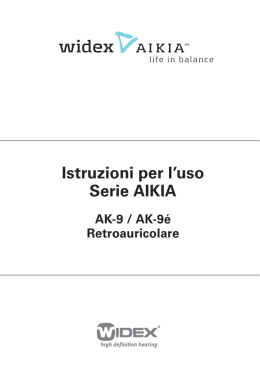 Istruzioni per l`uso Serie AIKIA