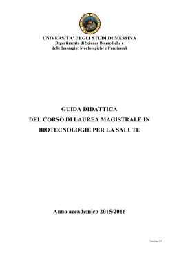 Guida didattica 2015 16 v 1 0 - Università degli Studi di Messina