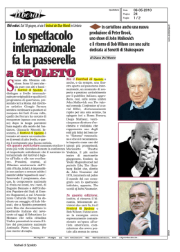 lo spettacolo - Festival dei Due Mondi