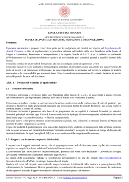 Linee Guida per tirocini valide per la vice Presidenza di Bologna