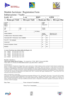 Modulo Iscrizione / Registration Form Imbarcazione / Yacht: SAIL N