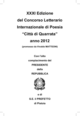 Libretto con le poesie - edizione 2012 - Pro