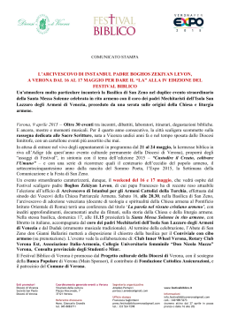 Comunicato stampa - Unione Armeni d`Italia