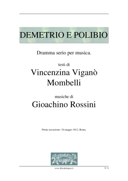 Demetrio e Polibio - Libretti d`opera italiani