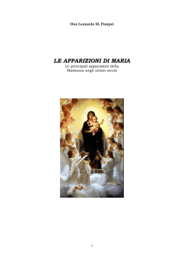 LE APPARIZIONI DI MARIA - Parrocchia San Michele Arcangelo