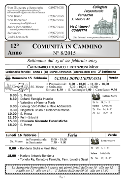 12° Anno - Parrocchia S.Vittore – Corbetta