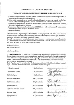 VERBALE D`ASSEMBLEA STRAORDINARIA DEL 20 / 21 AGOSTO