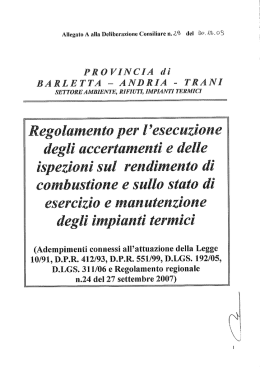 Regolamento per l`esercizio degli accertamenti e delle ispezioni sul