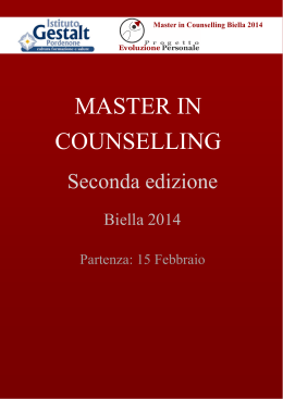 master in counselling - evoluzionepersonale.it