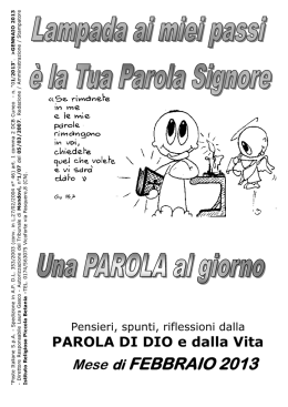Febbraio 2013 - Amici di Betania