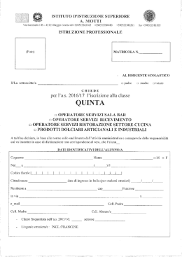 Modulo iscrizione classe 5 professionale