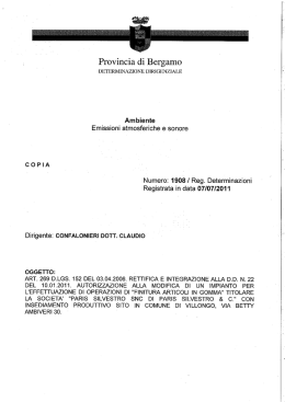 Determinazioni - Provincia di Bergamo