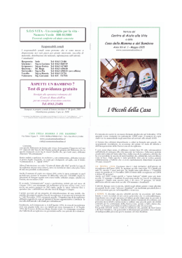 Marzo 2005 - CASA DELLA MAMMA E DEL BAMBINO