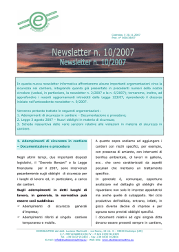 In questa nuova newsletter informativa affronteremo alcune