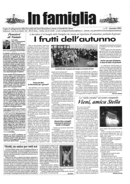 In famiglia n. 31 - Parrocchia Santi Gioacchino e Anna