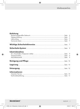Inhaltsverzeichnis - Lidl Service Website