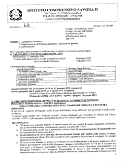 Calendario Scolastico - Istituto Comprensivo Savona II