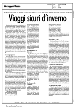 Viaggi sicuri d`inverno - Pneumatici sotto controllo