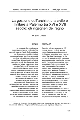 La gestione dell`architettura civile e militare a Palermo - e