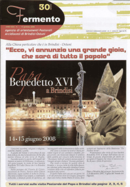 Numero 1 Gennaio 2008 - Arcidiocesi di Brindisi