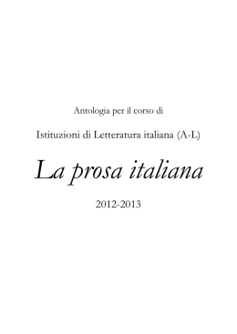 Testi per Istituzioni di letteratura italiana A-L