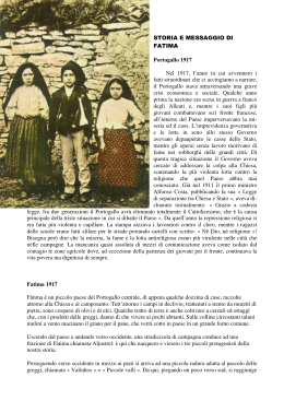 STORIA E MESSAGGIO DI FATIMA Portogallo 1917