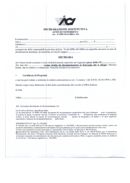 dichiarazione sostitutiva di atto notorio