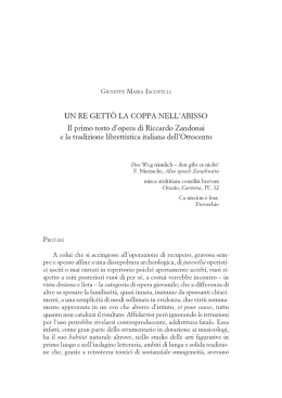 UN RE GETT&Ograve; LA COPPA NELL`ABISSO Il primo testo d`opera di