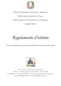 Regolamento Scuola Secondaria - Istituto Comprensivo Statale