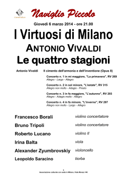 PDF | I Virtuosi di Milano. Antonio Vivaldi. Le