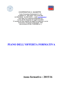 P.O.F Piano Offerta Formativa 2015 - 2016