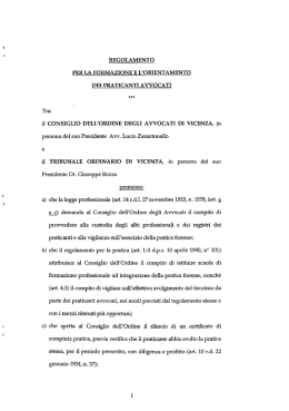 regolamento per la formazione e l`orientamento dei praticanti avvocati