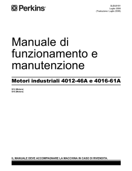 Manuale di funzionamento e manutenzione