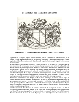 LA SUPPLICA DEL M ARCHESE DI GERACI
