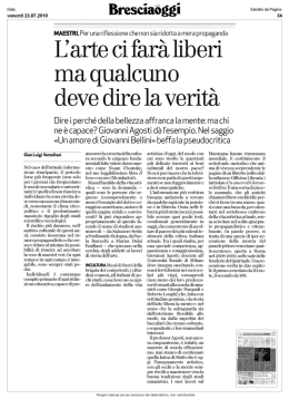 L`arte ci far   liberi ma qualcuno deve dire la verit