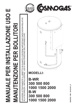 MANUALE PER INSTALLAZIONE USO E MANUTENZIONE PER