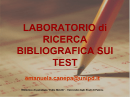 laboratorio per la ricerca bibliografica sui test
