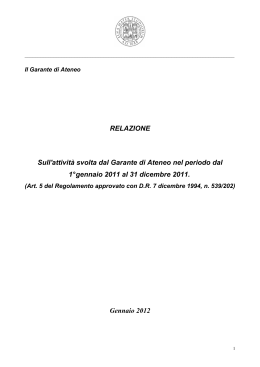 Relazione 2011 - Università di Bologna