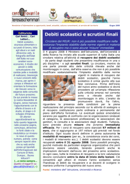 Debiti scolastici e scrutini finali