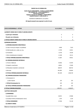 Bilancio 2012 e nota integrativa
