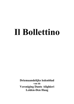 Klik hier voor het Bollettino 136 in pdf