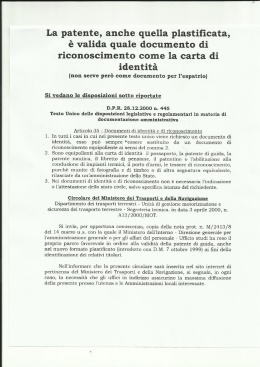 ScanVALIDITA PATENTE DI GUIDA