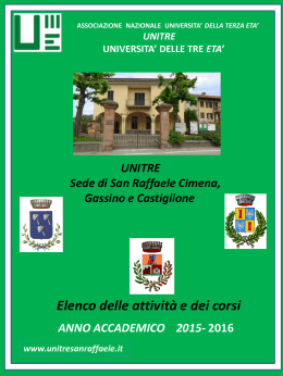 Diapositiva 1 - Unitre San Raffaele - Gassino