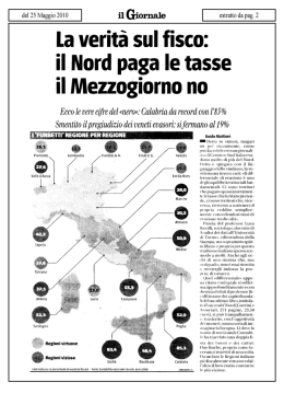 La verit&agrave; sul fisco: il Nord paga le tasse