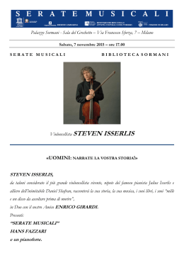 STEVEN ISSERLIS, “SERATE MUSICALI” HANS FAZZARI e un