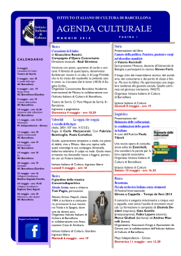 Programma maggio (in PDF) - Istituto Italiano di Cultura di Barcellona