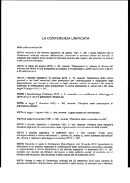LA CONFERENZA UNIFICATA