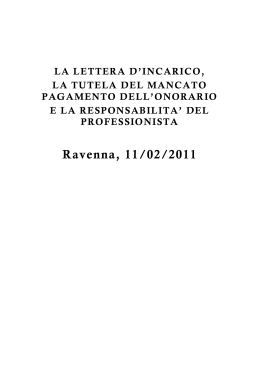 Ravenna, 11/02/2011 - Ordine degli ingegneri della provincia di