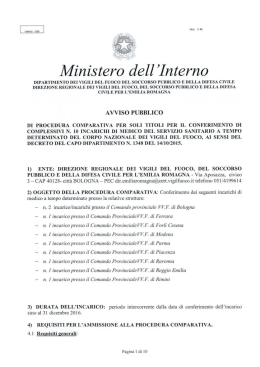 Avviso pubblico - Vigili del Fuoco