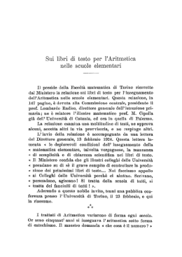 Sui libri di testo di aritmetica per le scuole elementari
